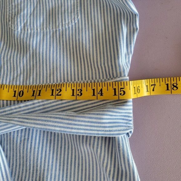 J. Crew Oxford White Blue Cotton A-line Shirtdress Size 0 - Picture 15 of 16